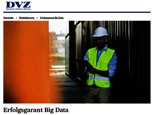 Beitrag "Erfolgsgarant Big Data" auf der Website der Deutschen Verkehrs-Zeitung