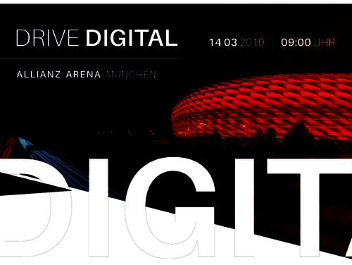 Ausschnitt aus dem Drive Digital Flyer für die Veranstaltung in der Allianz Arena München