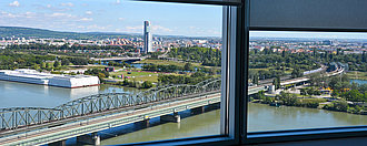 Aussicht vom Headoffice translogica im Millennium-Tower in Wien